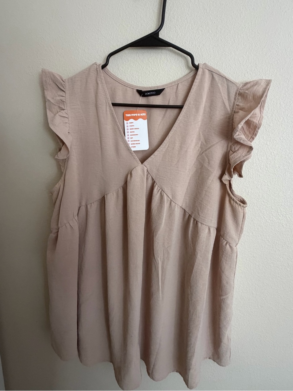 Ruffle Sleeve V-Neck Women's Top